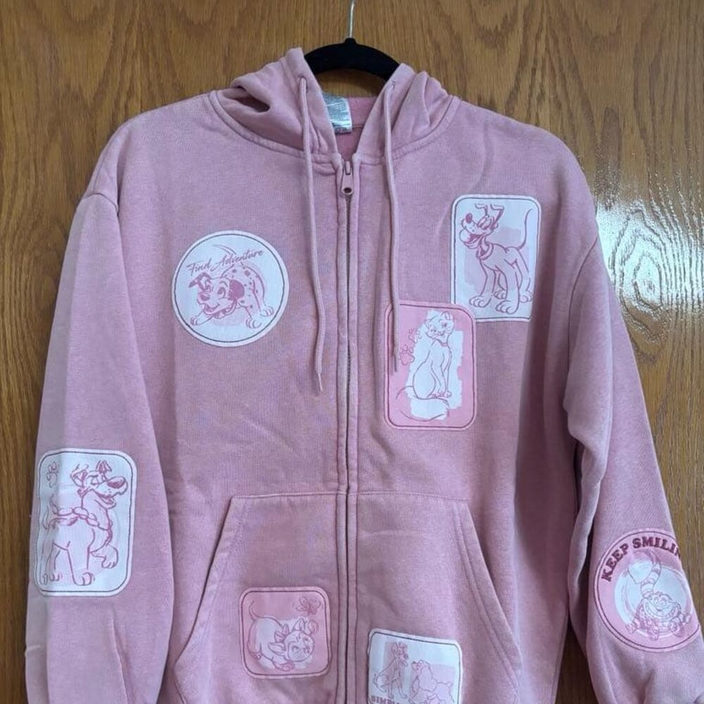 NEW Disney Pets Pink Full-Zip Hoodie